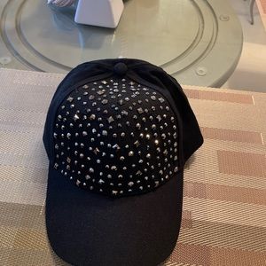Black Studded Women Fashion Cap